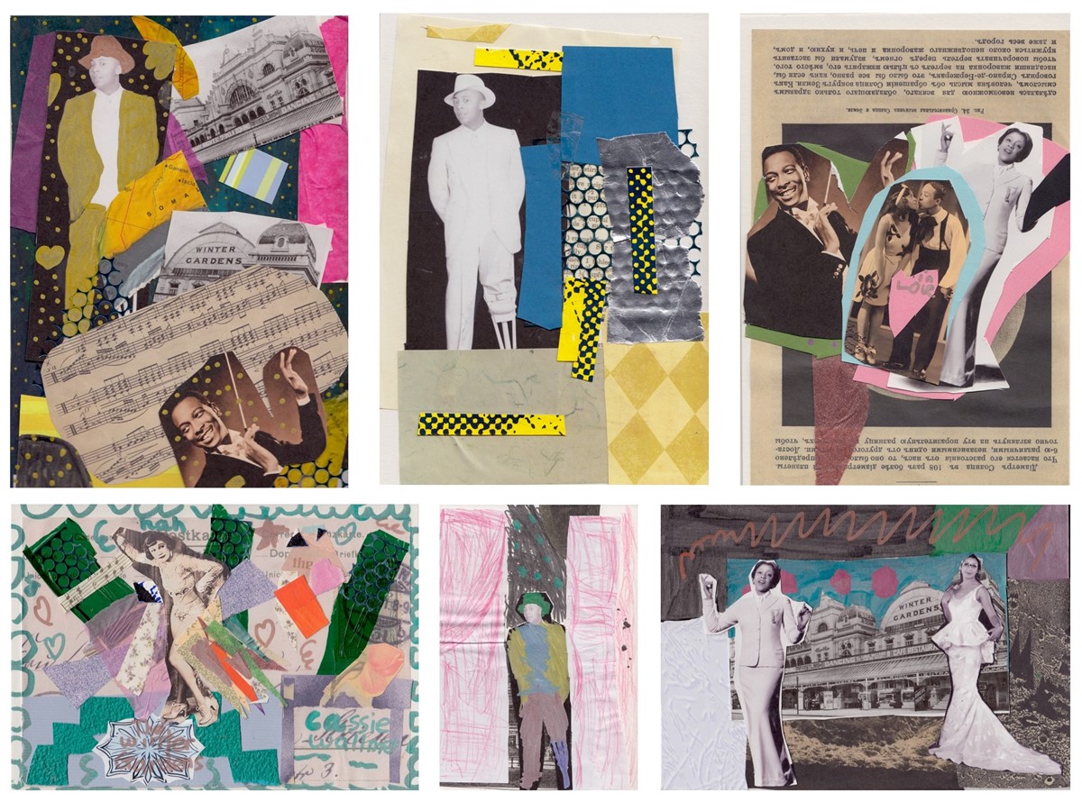 colourful collages featuring photos of black performers